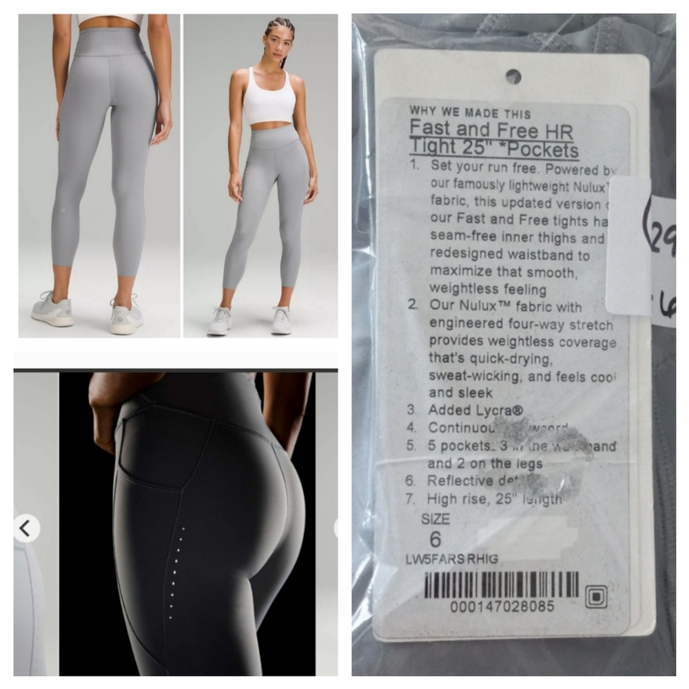 NWT 🍋 Lululemon 🍋  Fast And Free   25"  size 6